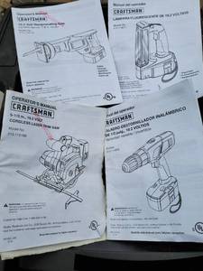 lot 12 image: Craftsman Cordless power Tools (4) each