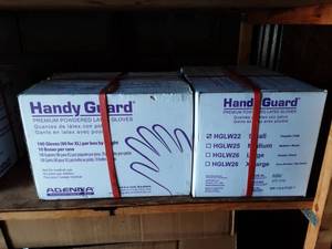 lot 34 image: 2-Boxes Of Handy Guard (1000) Size Small Latex Gloves Powdered