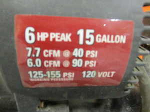 Sandborn 15gal 6hp Air Compressor