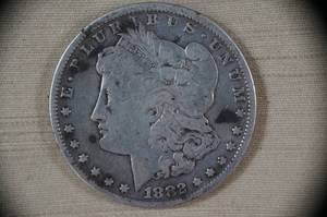 lot 13 image: 1882-P Morgan Silver Dollar