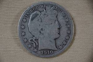 lot 18 image: 1910-S Barber Half Dollar