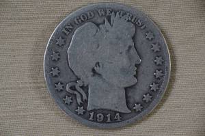 lot 20 image: 1914-S Barber Half Dollar