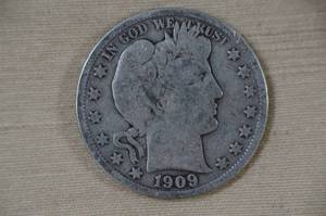 lot 21 image: 1909-S Barber Half Dollar