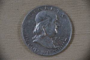 lot 22 image: 1957-D Franklin Half Dollar