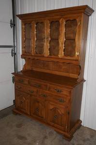 lot 28 image: Wood Hutch with Glass Doors