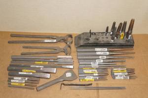 lot 50 image: Mostly NOS Punches, Chisels, Nippers