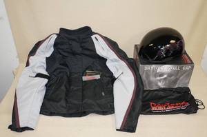 lot 60 image: NEW Motorcycle Helmet and Jacket