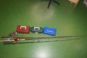 lot 59 image: Fishing RodsReels and 3 Tackle Boxes