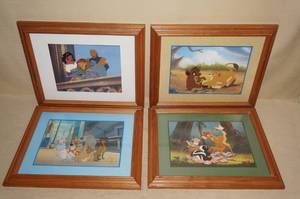 lot 101 image: 4 Disney Store Framed Lithographs