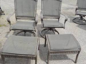 lot 42 image: 2 Matching Metal Swivel Rocking Cha...