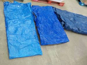 lot 76 image: 3 Tarps various sizes, all in a go...