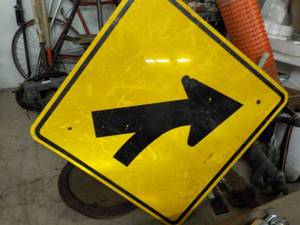 lot 112 image: Arrow Metal Sign 3 ft sq.   ...