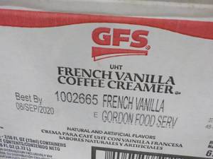 lot 182 image: GFS French Vanilla Coffee Creamer ...