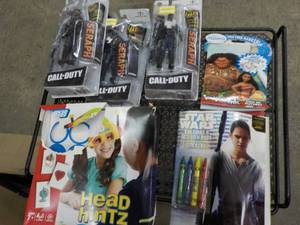 lot 189 image: Box of Games, toys, Swimsuits and K...