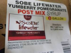 lot 243 image: 3 Gallon Sobe Lifewater Yumberry Po...