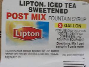 lot 245 image: 3 Gallon Lipton Iced Tea Sweetened ...