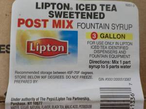 lot 246 image: 3 Gallon Lipton Iced Tea Sweetened ...