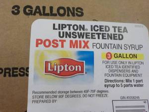 lot 249 image: 3 Gallon Lipton Iced Tea Unsweetene...