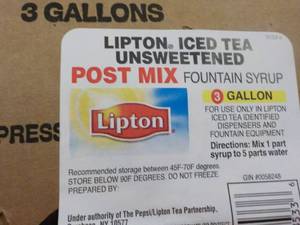 lot 251 image: 3 Gallon Lipton Iced Tea Unsweetene...