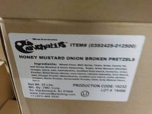 lot 267 image: 25 lb. Box Honey Mustad Onion Broke...