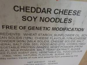 lot 275 image: 10 kg box Cheddar Cheese Soy Noodle...