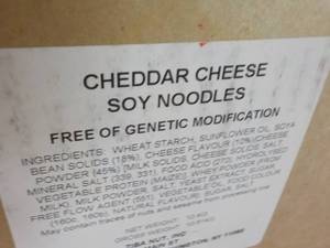 lot 279 image: 10 kg box Cheddar Cheese Soy Noodle...