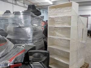 lot 342 image: Metal Stacking 6 Shelf Shelving Uni...