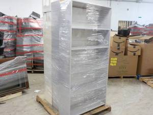lot 345 image: 5 Shelf Wood Shelving Unit 33 x 12 ...