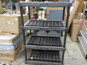 lot 368 image: 4 Shelf Heavy Plastic Shelving Unit...