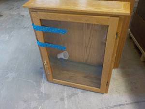 lot 380 image: Wall Display Cabinet 30 x 8 x 34 pl...