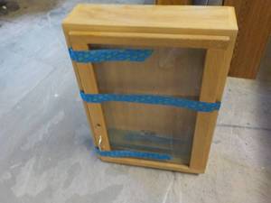 lot 381 image: Wood Wall Display Cabinet 22 x 7 x ...
