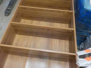 lot 385 image: Wood 5 Shelf bookcase 37 x 12 x 71...