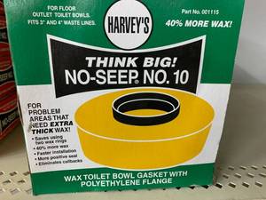 Harveys No Seep No 10 Wax Toilet bowl Gasket
