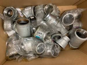 Assorted large Galvinized steel fittings