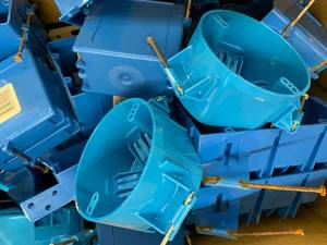 Assorted Blue Electrical Boxes