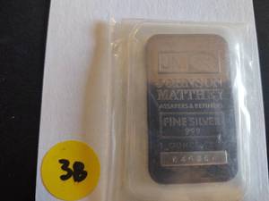 One Ounce .999 Johnson Mathey Silver Bar
