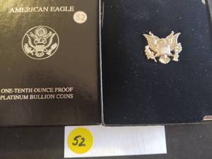1997 First Year of Issue $10 American Eagle Platinum Proof in Original Mint Packaging w Cert. of Auth.