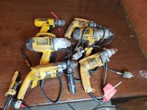 lot 9 image: For Parts or Repair DeWalt Drills and Impacts