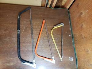 lot 48 image: 3 Hand Bow Saws