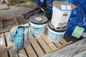 lot 86 image: 2 Pails of Hydro Barrier 3.5-Gallon, Open Bags of Perma Color Grout