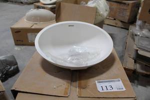 lot 113 image: Formica Solid Surfacing Vanity Sink White