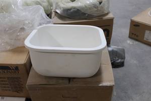 lot 114 image: LG Hausys Square Undermount Vanity Sink Artic White