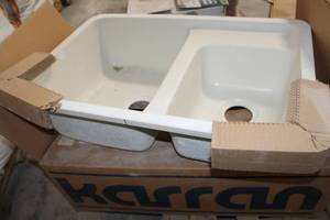 lot 126 image: Karran Double Sink Bisque
