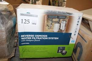 lot 125 image: GE Reverse Osmosis Water Filtration System with Designer Faucet