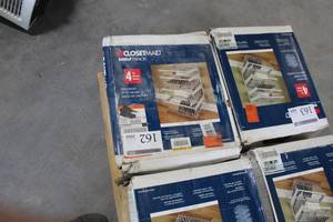 lot 162 image: Closetmaid ShelfTrack 4-Tier Drawer Kit White