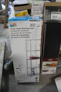 lot 202 image: Honey Can Do Steel Shelving Unit 5-Tier