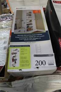 lot 200 image: Closetmaid Adjustable Wall and Door Basket Organizer White