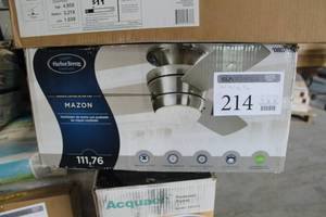 lot 214 image: Harbor Breeze Mazon Ceiling Fan 44in. Nickel