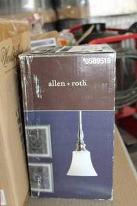 lot 224 image: AllenRoth Mini Pendant Light Fixture Brushed Nickel