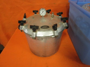 Pressure Cooker, Totes of Jars